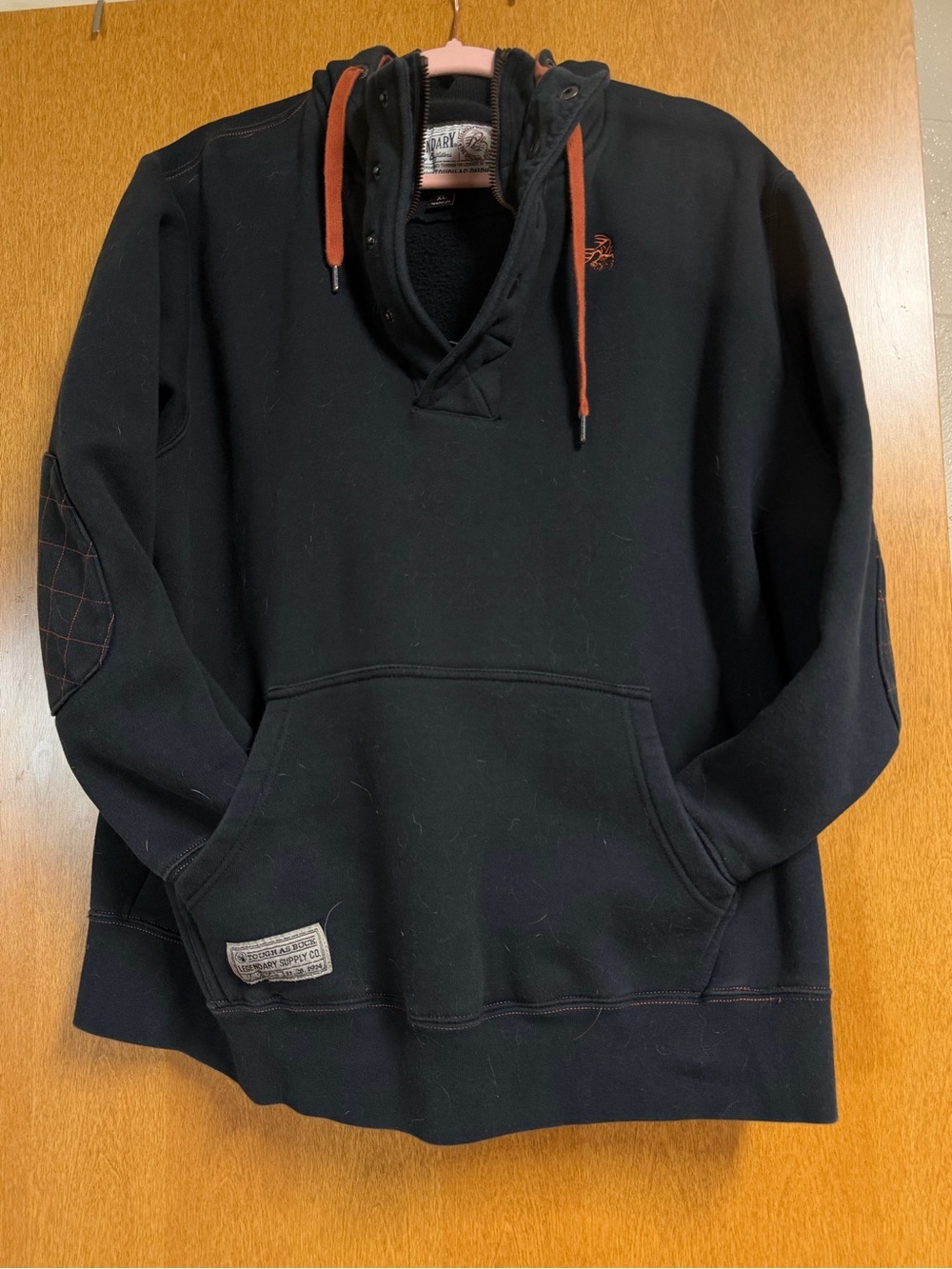 Legendary Whitetails Black Hoodie with Orange Drawcords